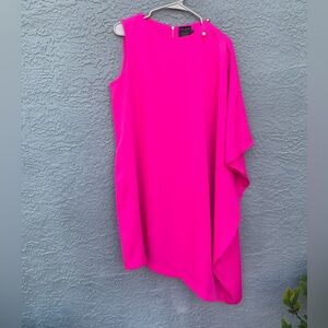 Ted Baker London Vibrant Pink Aubrey Asymmetrical Dress